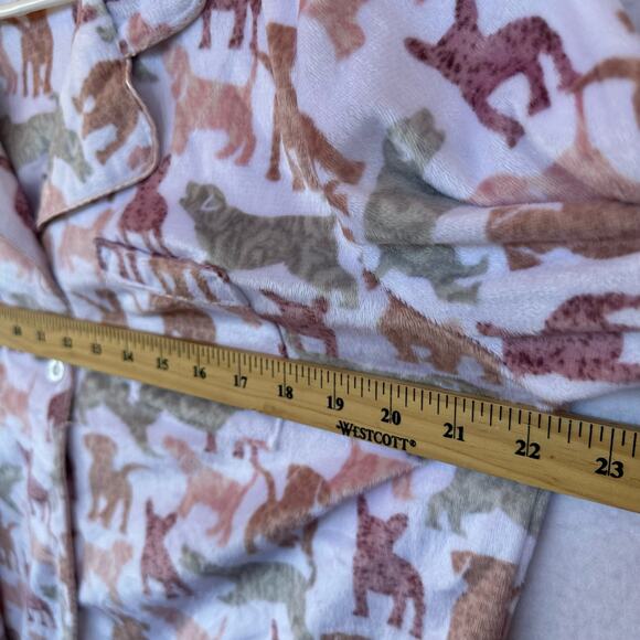 Karen Neuburger Girlfriend Fleece Pajama Set SZ M  Puppy Print Soft Loungewear - Picture 8 of 14